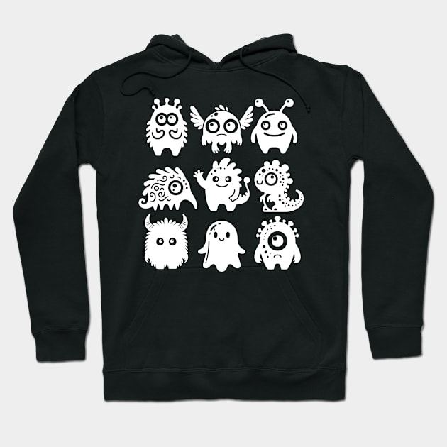 Group of Funny Monsters Hoodie by Critter Chaos